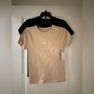NWT Classic Black and Cream Women's DUO T-Shirts (SIZE: S/M)